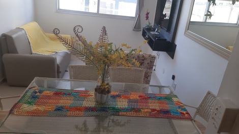 Apto um quarto com ar condicionado e vista parcial para Praia do Forte