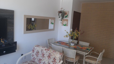 Apto um quarto com ar condicionado e vista parcial para Praia do Forte