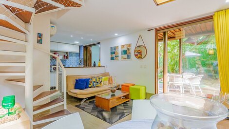 Hermoso Bungalow Dúplex 2 Suites Pé na Areia, Itacimirim