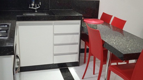 Cozinha bancada para refeições 