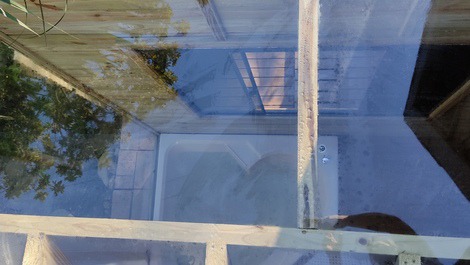 Banheira com vista para o céu 