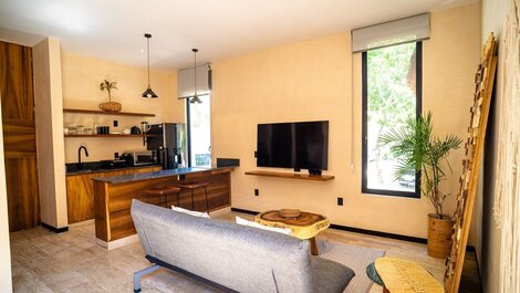 Cozy Boho Style Studio with Relaxing and Pleasant Rooftop