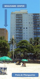 Flat 2 bedrooms. Pitangueiras, Guarujá with Pool, Air, Sea View, Wi-Fi