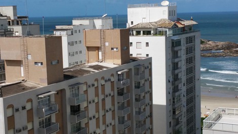 Flat 2 bedrooms. Pitangueiras, Guarujá with Pool, Air, Sea View, Wi-Fi