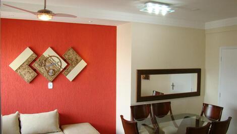 Flat 2 bedrooms. Pitangueiras, Guarujá with Pool, Air, Sea View, Wi-Fi