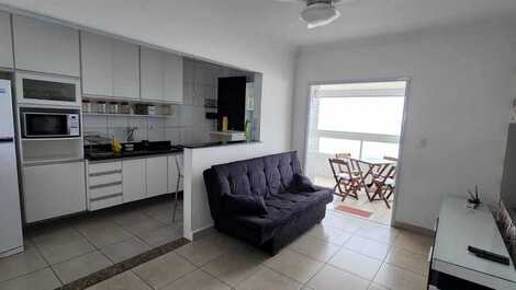 Hermoso Apartamento en la arena con balcón gourmet en Praia Grande