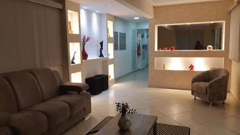 Hermoso Apartamento en la arena con balcón gourmet en Praia Grande