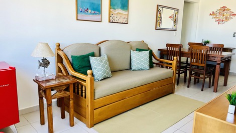 Cond. MONTE CARLO, 120 m Praia Grande UBT, piscina e ar condicionado