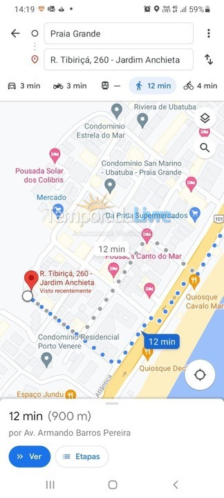 Apartamento para alquiler de vacaciones em Ubatuba (Praia Grande)