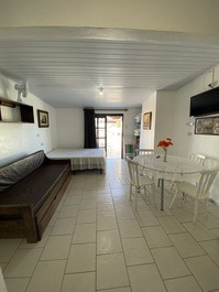 JK Master I cozinha, churrasqueira, vista para o mar e estacionamento