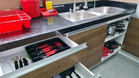 1 dormitorio ¡Pie en la arena! Pitangueiras Guarujá, Hidrojacuzzi, Wi-Fi