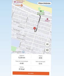 300metros da praia (app strava)