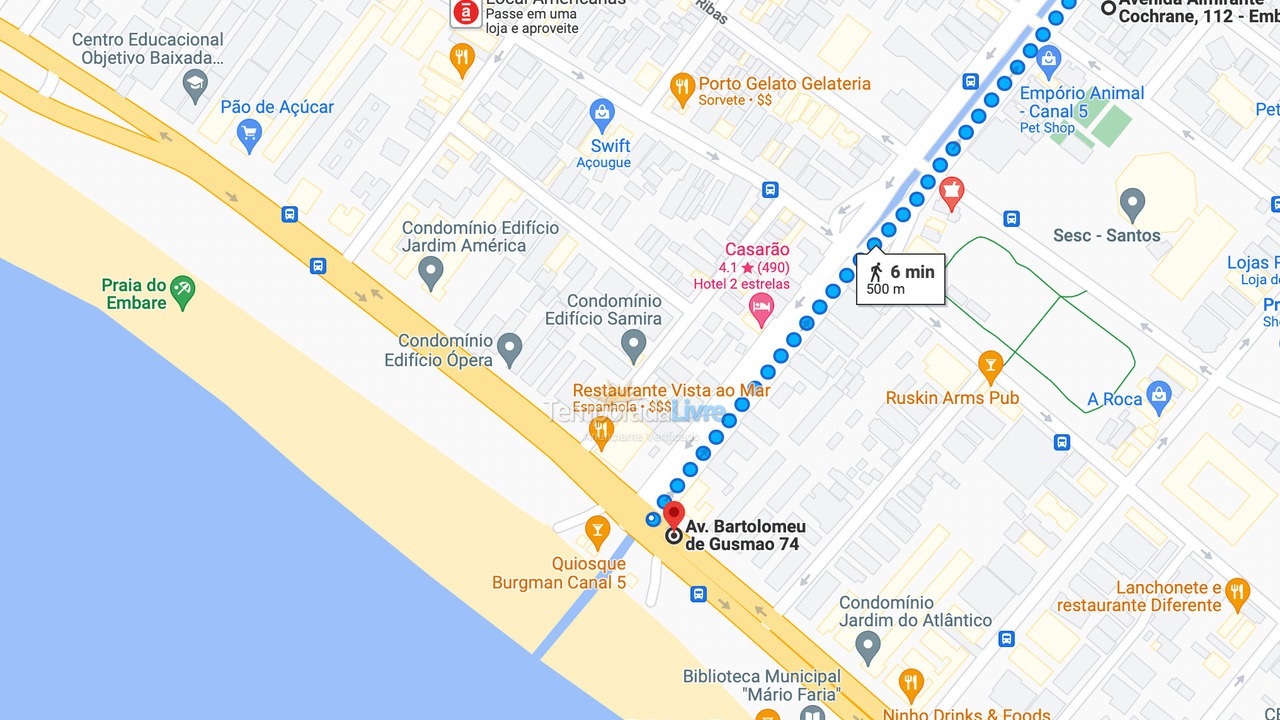 Apartamento para aluguel de temporada em Santos (Embare)