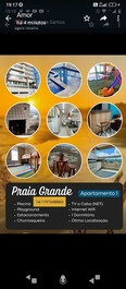 Apartamento vacacional en Praia Grande con piscina y barbacoa