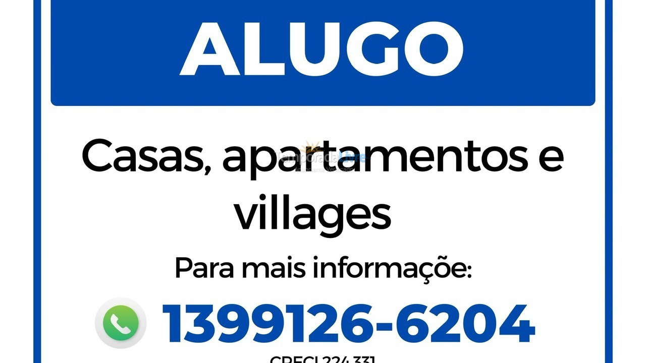 Apartamento para aluguel de temporada em Bertioga (Riviera de São Lourenço)