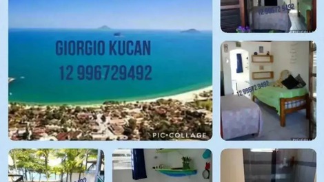 ¡Apartamento en primera línea de mar, en la hermosa playa de Boiçucanga!