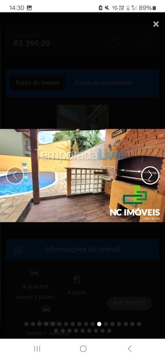 Casa para aluguel de temporada em Caraguatatuba (Praia da Mococa)