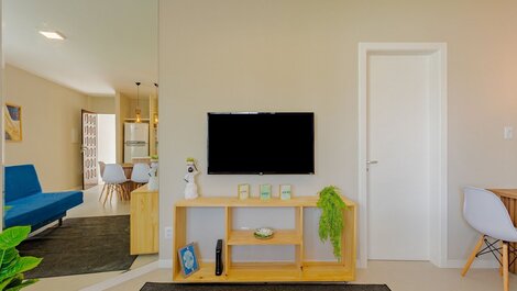 Maravilloso dormitorio y salón a 300 m de la playa.