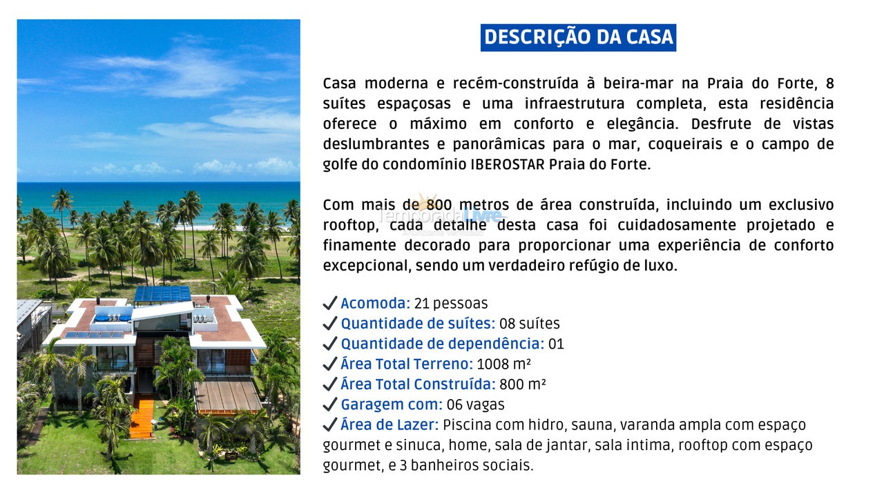 Casa para aluguel de temporada em Mata de São João (Praia do Forte)