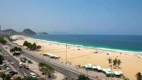 Lindo apartamento de 3 quartos frente mar para alugar em copacabana