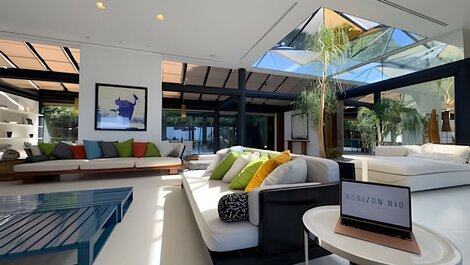 Mansão de luxo para alugar em são conrado com piscina