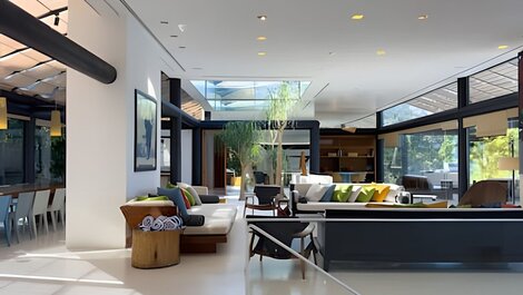 Mansão de luxo para alugar em são conrado com piscina