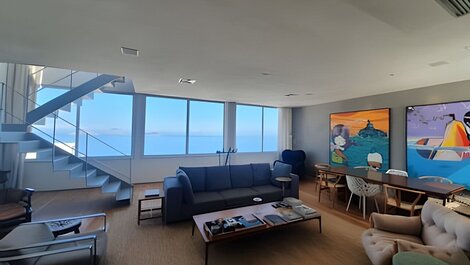 Maravilhosa cobertura com 3 quartos  para alugar em ipanema com vista mar e piscina