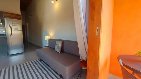 Apartamento con piscina, vista al mar, barbacoa privada, aire.