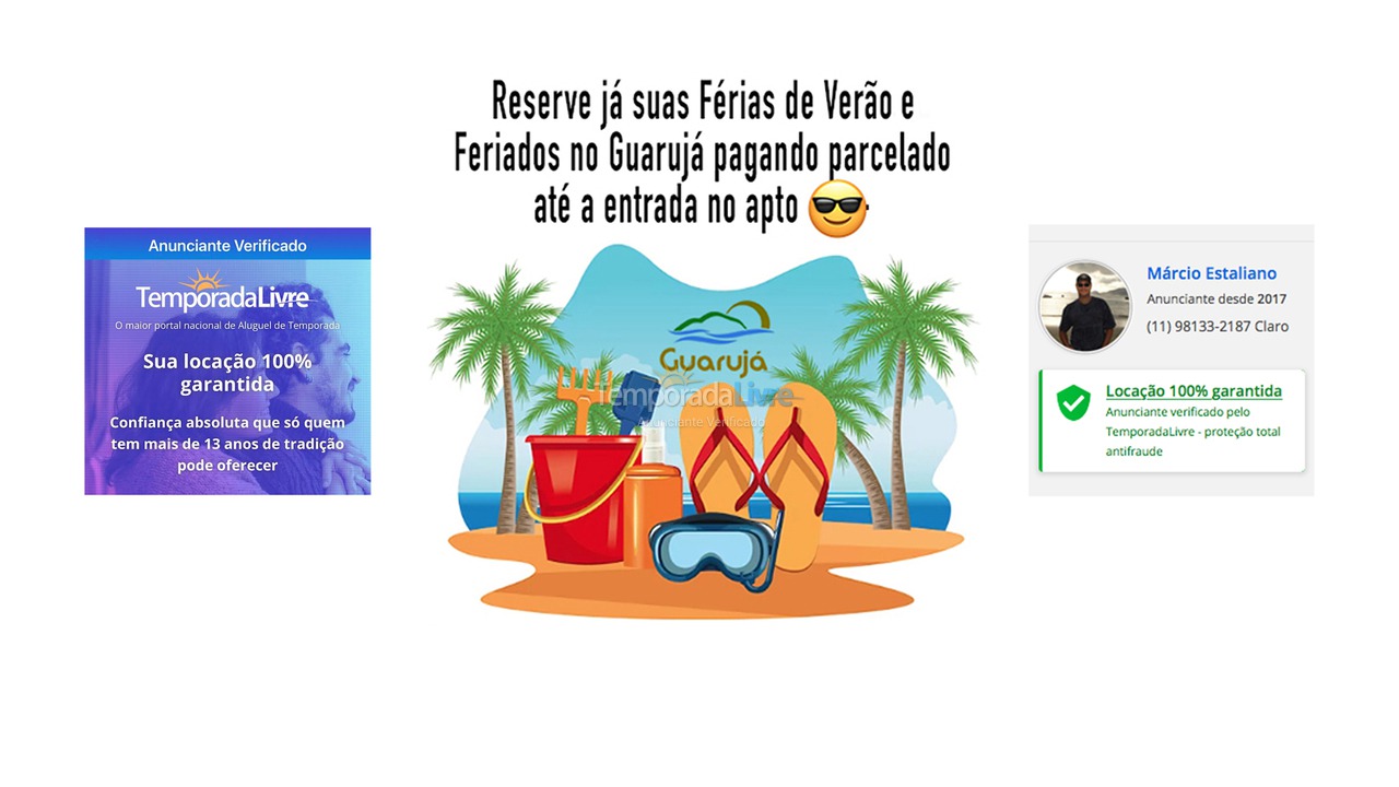 Apartamento para aluguel de temporada em Guarujá (Pitangueiras)