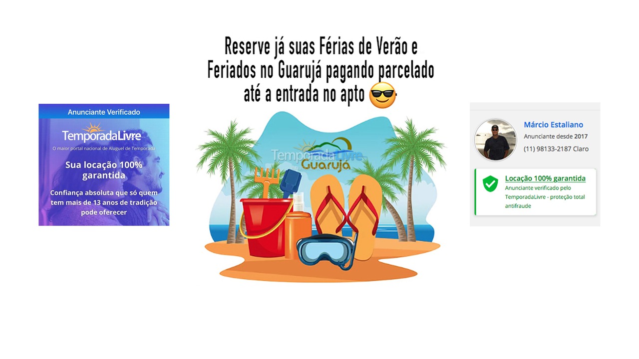 Apartamento para aluguel de temporada em Guarujá (Pitangueiras)