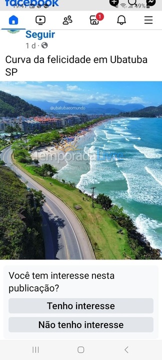 Apartment for vacation rental in Ubatuba (Praia Grande)