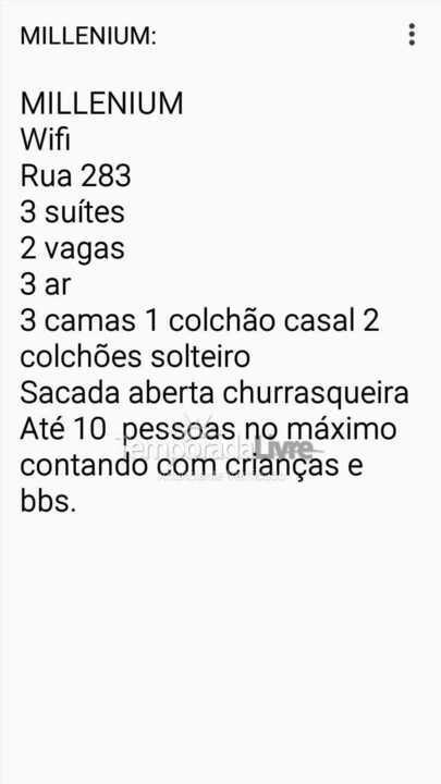 Apartment for vacation rental in Itapema (Meia Praia)