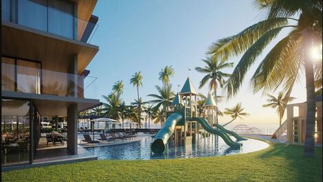 Espaço dedicado para as crianças, repleto de brinquedos 