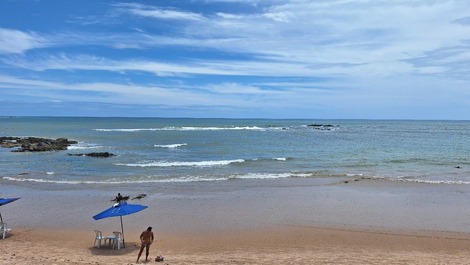 Vista da praia em frente