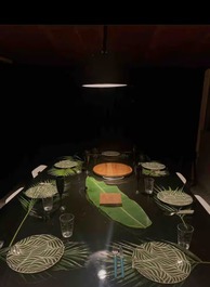 Terraza de casa de playa con mesa de billar con vista al mar - Itapoá SC