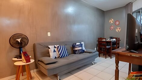 Visão da sala de estar e jantar