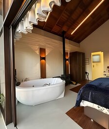 Chalé Neve da Montanha com pôr do sol