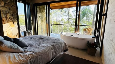 Chalé das Cerejeiras, encanto y vista increíble