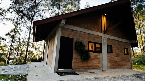 Chalé Neve da Montanha com pôr do sol