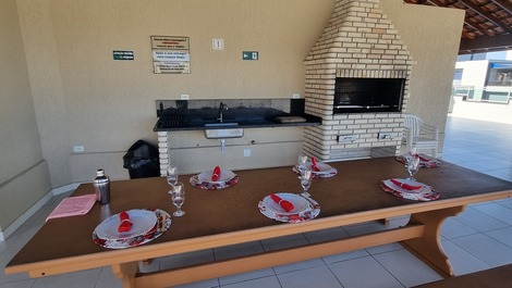 Vista da área gourmet (churrasqueiras)