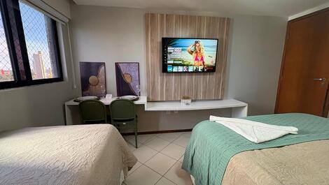 Flat à beira mar para até 3 pessoas,dentro de hotel