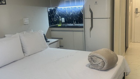 Flat 606 no Hotel Go Inn Taguatinga, reformado no Porcelanato, central