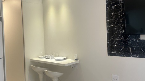 Flat 606 no Hotel Go Inn Taguatinga, reformado no Porcelanato, central