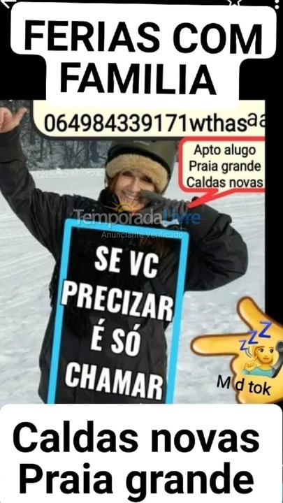 Apartment for vacation rental in Caldas Novas (Bairro Termal)