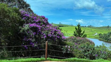 Vista linda da represa 