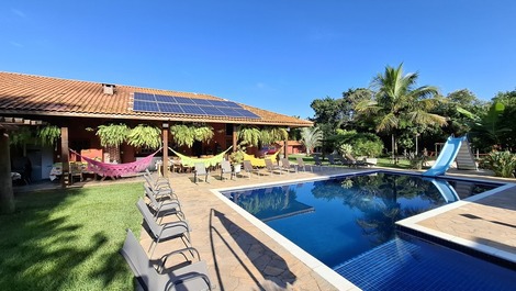 Chácara Santa Luzia Tietê - 7Súites/40P - Lounge/Piscina Climatiza