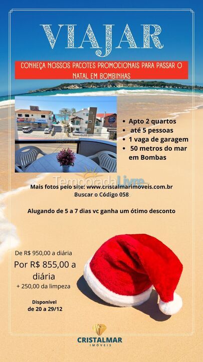 Apartamento para aluguel de temporada em Bombinhas (Praia de Bombas)