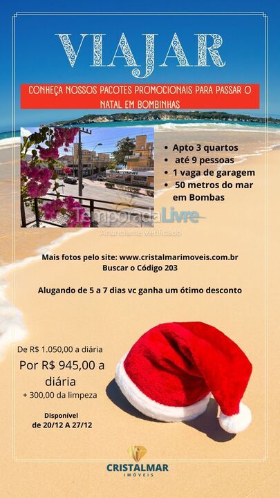 Apartamento para aluguel de temporada em Bombinhas (Praia de Bombas)