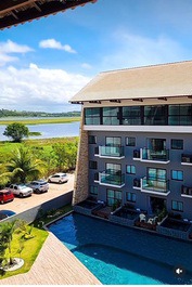 Olha a vista que vc tem do flat luxo vista piscina.