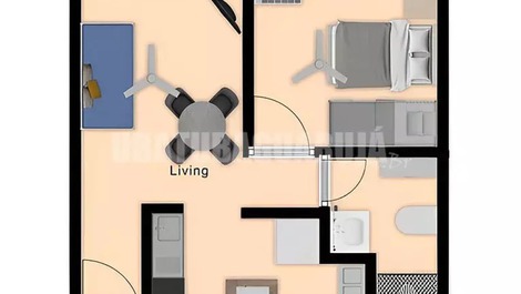 Apto13 de 1 Dorm á duas quadras da Praia da Enseada - Guarujá